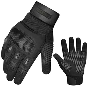 WESTWOOD FOX WFX Motorcycle Gloves for Men and Women Hard Knuckle Full Finger Touchscreen Motorbike Gloves for Bike Riding (BLACK, L)