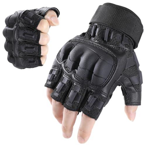 WTACTFUL Fingerless Gloves for Men Airsoft Paintball Bike Cycling Motorcycle Motorbike Hunting Hiking Work Outdoor Half Finger Gloves Black XL
