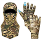 Hestya Camo Hunting Gloves for Men Full Face Cover Hunting Mitten Balaclava Anti Slip Full Finger Fingerless Mitten Wind Resistant