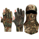 Hestya Camo Hunting Gloves for Men Full Face Cover Hunting Mitten Balaclava Anti Slip Full Finger Fingerless Mitten Wind Resistant (Medium)