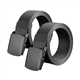 Heshebuy 2 Pieces Nylon Canvas Belt for Men and Women Commuter All-match Automatic Buckle Belt Outdoors, Military Tactical Belt For Leisure Sports (2 Pcs Black)