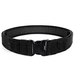 LUUFAN Military Tactical Belt Security Gear Adjustable Heavy Duty Belt with Quick Release Buckle for Outdoor Activity (Black)