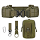 LUUFAN Tactical Belt Set, Men Military Adjustable Nylon Work Belt with Heavy Duty Quick Release Metal Buckle for Outdoor Sport Activity (Army Green)