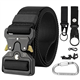 Simpeak Men's Belt Tactical, 1.5" Heavy Duty Belt, Nylon Military Belt with Quick-Release Metal Buckle, 3.8x 125cm Adjustable, Black