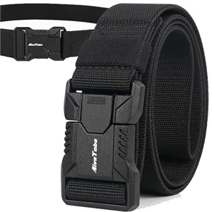 AivaToba Tactical Belt Quick Release Military Work Belts for Men, Black Nylon Hiking Webbing & Daily Work Trousers Belt for Men, Mens Tactical & Work Belt With Heavy Duty Buckle