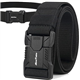 AivaToba Tactical Belt Quick Release Military Work Belts for Men, Black Nylon Hiking Webbing & Daily Work Trousers Belt for Men, Mens Tactical & Work Belt With Heavy Duty Buckle