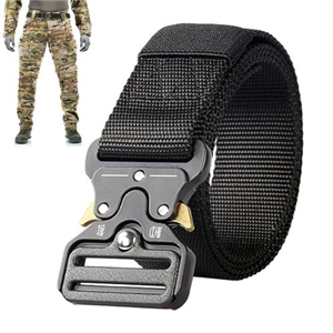 MEKEET 1PCS Military Belts for Men Breathable and Adjustable Canvas Nylon Work Belts for Men with Heavy Duty Buckle Quick Release Tactical Belt for Daily Working and Outdoor Sports (Black)
