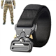 MEKEET 1PCS Military Belts for Men Breathable and Adjustable Canvas Nylon Work Belts for Men with Heavy Duty Buckle Quick Release Tactical Belt for Daily Working and Outdoor Sports (Black)