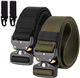 Chalier (2 Pack) Mens Tactical Belt Canvas Military Belt Nylon Heavy Duty Waist Belts for men with Quick Release Buckle 125 CM * 3.8 CM