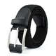 SOIDMHP Tactical Belt, 1pcs Elastic Nylon Work Belt for Men, No-Hole Boys & Girls, Military & Hiking, Black Buckle