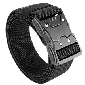 KEYRI 1 PCS Quick Release Tactical Belt Suitable for Long Hours Activities Nylon Belts for Men with Durable Seatbelt Buckle Tactical Belt for Military, Work, Hiking, Rigger, Fireman and Sport (Black)