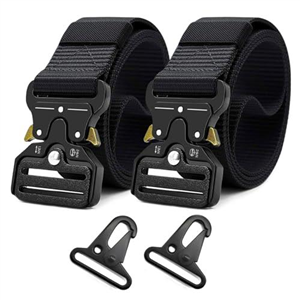 2 Pack Tactical Belt for Men - Military Style Utility Belt Quick-Release Nylon Belts Metal Buckle Adjustable Combat Belt for Policemen Firefighter Work Outdoor Sports Survival And Daily Casual Use