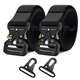 2 Pack Tactical Belt for Men - Military Style Utility Belt Quick-Release Nylon Belts Metal Buckle Adjustable Combat Belt for Policemen Firefighter Work Outdoor Sports Survival And Daily Casual Use