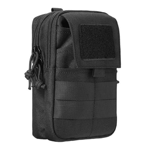 LefRight Multipurpose Tactical Molle Mobile Phone Belt Pouch EDC Gadget Slim Utility Waist Bag with Cellphone Holster Large Black