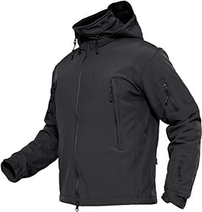 TACVASEN Waterproof Jacket Mens Fleece Military Tactical Jackets Combat Softshell Coat Windproof Outdoor Hoodies Black,M