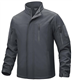 TACVASEN Fleece Jacket Mens Waterproof Work Jacket Softshell Rain Jacket Waterproof Tactical Jacket Military Airsoft Jacket Grey