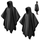 CHGANG 2 Pack Waterproof Rain Poncho Adult, EVA Portable Waterproof Ponchos, Reusable raincoat with Hoods for Camping, Hiking Travel, Amusement Parks, Festival