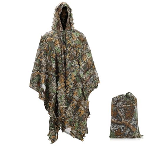 AnExer Ghillie Suit, Outdoor 3D Poncho Camo Stealth Cape Gillie Suit with Storage Bag, Breathable Ghillie Suits for Kids &Adults, Suitable for Military CS Woodland Hunting Clothing