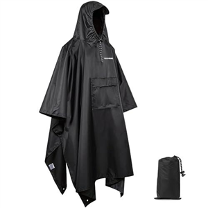 TechRise Waterproof Rain Poncho, Reusable Adult Rain Coat Lightweight Raincoat with Hood for Men and Women, 3-in-1 Multifunctional Rain Cape Jacket for Hiking, Camping and Outdoor Activities, One Size