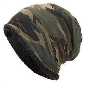 Mens Fleece Lined Thermal Camouflage Beanie Hat Army Military Airsoft Winter Camo