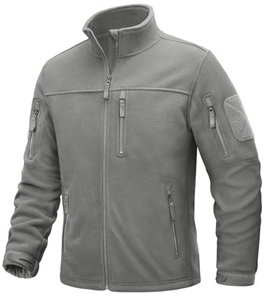 TACVASEN Windproof Jacket Mens Fleece Winter Jackets Thermal Coats Work Jackets Fleece Tactical Military Jackets Light Grey