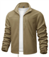 TACVASEN Work Jackets for Men Softshell Fleece Jacket Full Zip Outdoor Jackets Thermal Tactical Military Jacket Coats (M, Khaki)