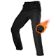 FREE SOLDIER Waterproof Walking Trousers for Men Thermal Fleece Lined Softshell Overtrousers Hiking Trousers Winter Outdoor Tactical Hunting Pants(Black, 36 Reg)