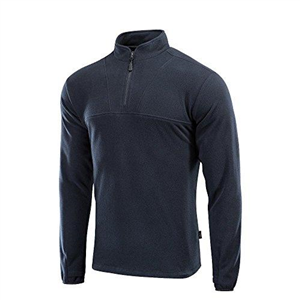 M-Tac Quarter Zip Pullover Men - Fleece Lined Thermal Shirt for Men - Lightweight Tactical Long Sleeve Shirt Top Delta, Dark Navy Blue, L