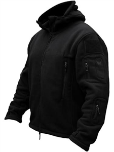 TACVASEN Full Zip Fleece Jacket Mens Windproof Tactical Fleece Thermal Jackets Outdoor Military Hoodies Black,3XL