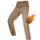 FREE SOLDIER Waterproof Walking Trousers for Men Thermal Fleece Lined Softshell Overtrousers Hiking Trousers Winter Outdoor Tactical Hunting Pants(Mud Color, 33 Long)