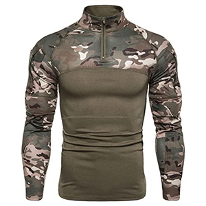 Mens Camo Compression Top Half Zip Base Layer Running Tops Quick Dry Tactical Gym Pullover Athletic Sport Equipment for Men Wicking Gym Fitness Tee Patchwork Training Workout Shirts