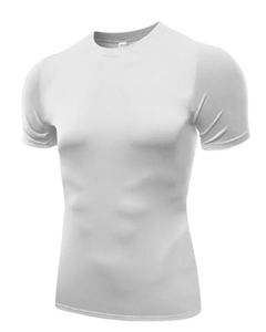 White Short-Sleeved Compression Tops for Men - [Large] Tight Fit Body Shaper T-Shirt and Base Layer. Moisture-Wicking Gym Clothes. Anti-Odour Fabric for Ultimate Performance and Comfort.