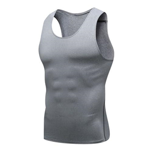 Slimming Compression Vest for Men - Sleeveless Body Shaper Undershirt or Base Layer - Streamlined Look Tight Muscle Support - Invisible Skin Under Tops/T-Shirts - Perfect Sports Gym Wear Dark Gray