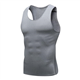 Slimming Compression Vest for Men - Sleeveless Body Shaper Undershirt or Base Layer - Streamlined Look Tight Muscle Support - Invisible Skin Under Tops/T-Shirts - Perfect Sports Gym Wear Dark Gray