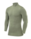 PowerLayer Men's Compression Base Layer Top Long Sleeve Under Shirt - Mock Neck - Army, M