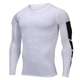 Mens Compression Top Round Collar Base Layer Running Gym Tops Quick Dry Tactical Patchwork Pullover Athletic Sport Equipment for Men Wicking Fitness Tee High Impact Training Workout Shirts A-White