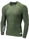 LAFROI Men's Long Sleeve UPF 50+ Baselayer Skins Performance Fit Compression Rash Guard-CLYYB Asym Olive Size LG