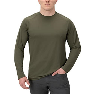 Vertx Mens Long Sleeve Tactical T Shirt, Undershirt Base Layer for Athletic, Workout, Professional Police and Security - Pull On Longline Style, Semi Compression Fit, Ranger Green, Medium
