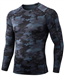 LEICHR Long Sleeve Compression Shirts for Men Athletic Rash Guard Workout Sports Undershirt Running Gym Baselayer Top Dry Fit, Camo Black, XL