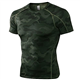 CICI FIVE Men's Compression Shirt Short Sleeve Athletic Compression Tops Cool Dry Undershirts Baselayer Gym Workout T Shirt, Camo Green, S
