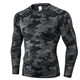 Men's Compression Shirt Long Sleeve Athletic Workout T-Shirts Top Active Sport Baselayer Undershirt Gear Shirt Dry Fit, Crewneck-camo Black, Medium