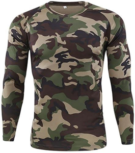 Czen Men's Military Combat Shirt Tactical Base Layers Quick Dry Long Sleeve Shirts Compression Shirts for Airsoft Paintball Cycling, Jungle, XL