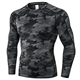 Men's Compression Shirts Long Sleeve, Base-Layer Quick Dry Workout T Shirts Sports Running Tops for Gym, Camo Black, S