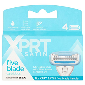 Xprt. Satin 5 Blade Razor Blades 4 Pack