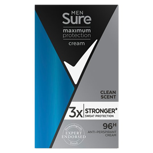 Sure Men Maximum Protection Fresh Scent Cream Antiperspirant Deodorant 45Ml