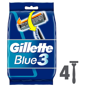 Gillette Blue 3 Disposable Razors 4 Pack