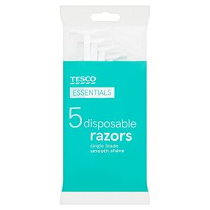 Tesco Essentials Single Blade Razors 5 Pack