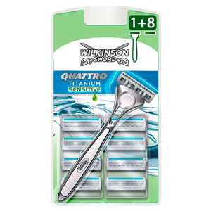 Wilkinson Sword Quattro Titanum Razor Plus 8 Blades