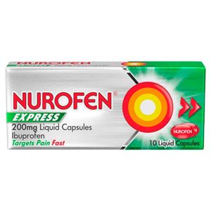 Nurofen Express Ibuprofen 200Mg Liquid Capsules 10S