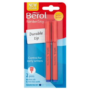 Berol Handwriting Pens Blue 2 Pack